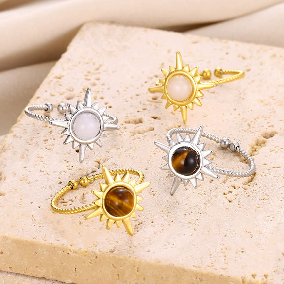 Wholesale Ring Stainless Steel Geometric Electroplated