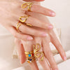 Wholesale Ring Stainless Steel Geometric Electroplated