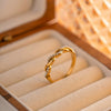 Wholesale Ring Stainless Steel Geometric Electroplating Cross Set Pearl