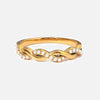 Wholesale Ring Stainless Steel Geometric Electroplating Cross Set Pearl