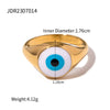 Wholesale Ring Stainless Steel Geometric Evil Blue Eye Retro Electroplating For Women