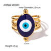 Wholesale Ring Stainless Steel Geometric Evil Blue Eye Retro Electroplating For Women