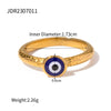 Wholesale Ring Stainless Steel Geometric Evil Blue Eye Retro Electroplating For Women
