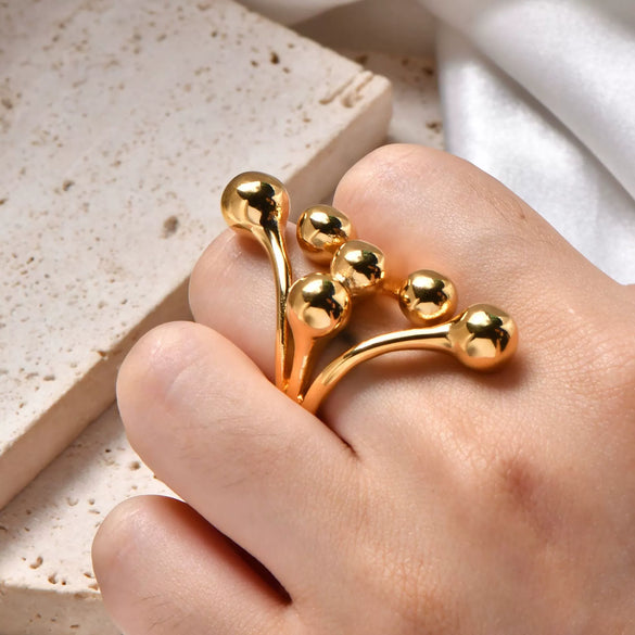 Wholesale Ring Stainless Steel Geometric Fashionable Vacuum Electroplated