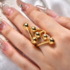 Wholesale Ring Stainless Steel Geometric Fashionable Vacuum Electroplated