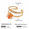Wholesale Ring Stainless Steel Geometric Flower With Drill Electroplated