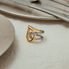 Wholesale Ring Stainless Steel Geometric French Retro Style Electroplated Jewelry
