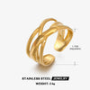 Wholesale Ring Stainless Steel Geometric Hip Hop Style Gold Plated Opening Adjustable For Women