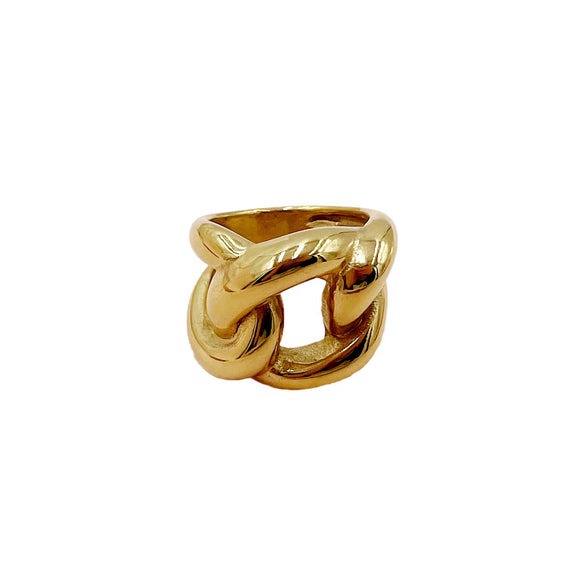 Wholesale Ring Stainless Steel Geometric Hollow Cross Buckle Electroplated