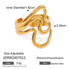 Wholesale Ring Stainless Steel Geometric Irregular Hollow Opening For Women Electroplated