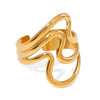 Wholesale Ring Stainless Steel Geometric Irregular Hollow Opening For Women Electroplated