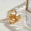 Wholesale Ring Stainless Steel Geometric Irregular Hollow Opening For Women Electroplated