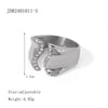 Wholesale Ring Stainless Steel Geometric Irregular Shape Inlaid Drill Electroplating