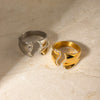 Wholesale Ring Stainless Steel Geometric Irregular Shape Inlaid Drill Electroplating