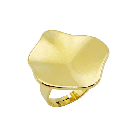 Wholesale Ring Stainless Steel Geometric Irregular Small Blade Open Style Vacuum Gold Plated Unisex