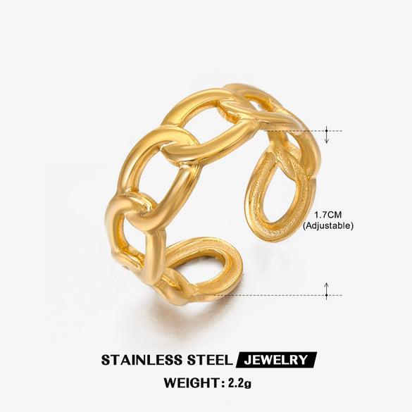 Wholesale Ring Stainless Steel Geometric 18K Gold Plated