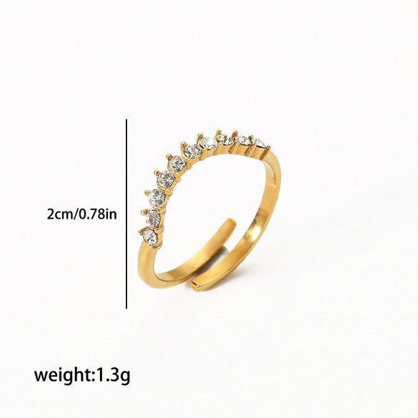 Wholesale Ring Stainless Steel Geometric Light Luxury Electroplating Jewelry