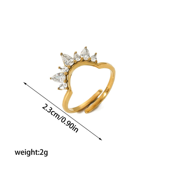 Wholesale Ring Stainless Steel Geometric Light Luxury Electroplating Jewelry
