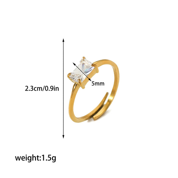 Wholesale Ring Stainless Steel Geometric Light Luxury Electroplating Jewelry