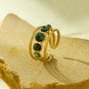 Wholesale Ring Stainless Steel Geometric Light Luxury Retro Women's Electroplating