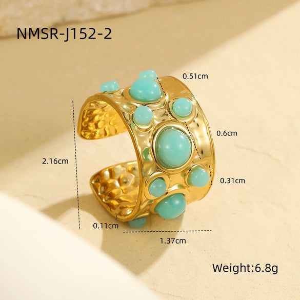 Wholesale Ring Stainless Steel Geometric Light Luxury Style Electroplated For Women
