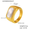 Wholesale Ring Stainless Steel Geometric Light Luxury Style Electroplated Seashells