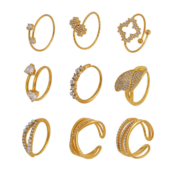 Wholesale Ring 316L Stainless Steel Geometric Love Flower Electroplated For Women
