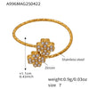 Wholesale Ring 316L Stainless Steel Geometric Love Flower Electroplated For Women