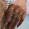 Wholesale Ring 316L Stainless Steel Geometric Love Flower Electroplated For Women
