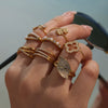 Wholesale Ring 316L Stainless Steel Geometric Love Flower Electroplated For Women