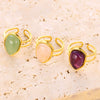 Wholesale Ring Stainless Steel Geometric Natural Stone Electroplated 18K Gold Unisex Women's