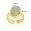 Wholesale Ring Stainless Steel Geometric Natural Stone Electroplated 18K Gold Unisex Women's