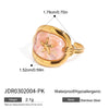 Wholesale Ring Stainless Steel Geometric Ocean Holiday Style Electroplated