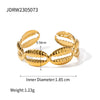 Wholesale Ring Stainless Steel Geometric Open Shell Electroplating