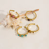 Wholesale Ring Stainless Steel Geometric Open Style Set With Gems Natural Stone Inlaid With Diamonds Unisex