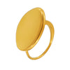 Wholesale Ring 316L Stainless Steel Geometric Oval Gold Texture Electroplated For Women