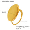 Wholesale Ring 316L Stainless Steel Geometric Oval Gold Texture Electroplated For Women