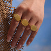 Wholesale Ring 316L Stainless Steel Geometric Oval Gold Texture Electroplated For Women