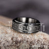 Wholesale Ring Stainless Steel Geometric Pattern Electroplating Rotatable Design Unisex Dark Style