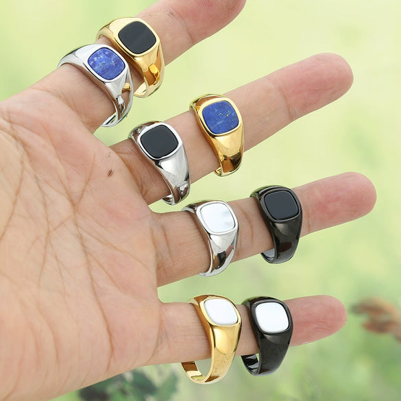 Wholesale Ring Stainless Steel Geometric Polish Style For Women And Unisex