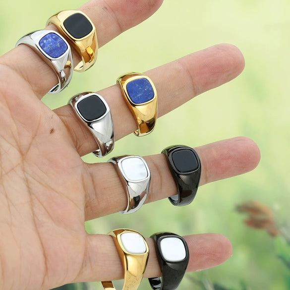 Wholesale Ring Stainless Steel Geometric Polish Style For Women And Unisex