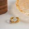 Wholesale Ring Stainless Steel Geometric Retro Cold Style Set With Precious Stones For Women