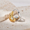 Wholesale Ring Stainless Steel Geometric Retro 18K Electroplated Irregular Opening Unisex