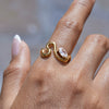 Wholesale Ring Stainless Steel Geometric Square Zircon Electroplated Multilayered Wrapped Design