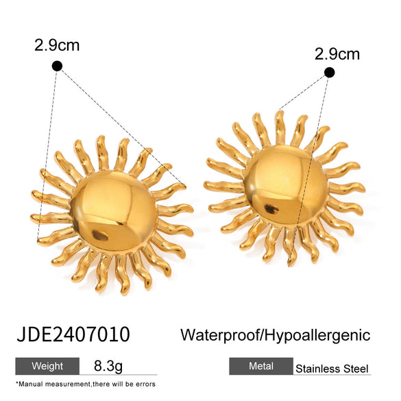 Wholesale Ring Stainless Steel Geometric Sunflower Electroplated Jewelry