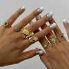 Wholesale Ring Stainless Steel Geometric Sunflower Electroplated Jewelry
