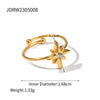 Wholesale Ring Stainless Steel Geometric Sunflower Electroplated Jewelry