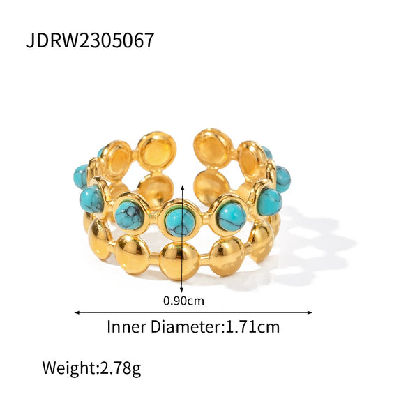 Wholesale Ring Stainless Steel Geometric Sunflower Electroplated Jewelry