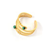 Wholesale Ring Stainless Steel Geometric Turquoise Electroplated
