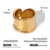 Wholesale Ring Stainless Steel Geometric Ushape Hammered Electroplated For Women
